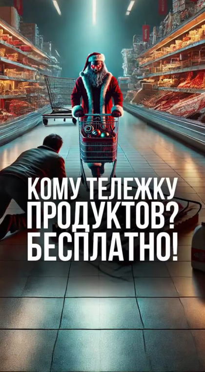 Фишинг | Дед Мороз с тележкой продуктов от 
